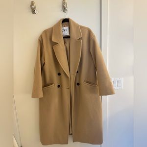 Zara Brown Long Coat size M